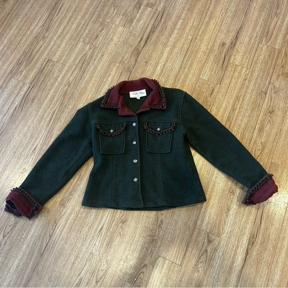 Tasha Polizzi Jackets & Blazers - Tasha Polizzi Dark Pine Green Fleece Jacket for Saddleblanket Co.
